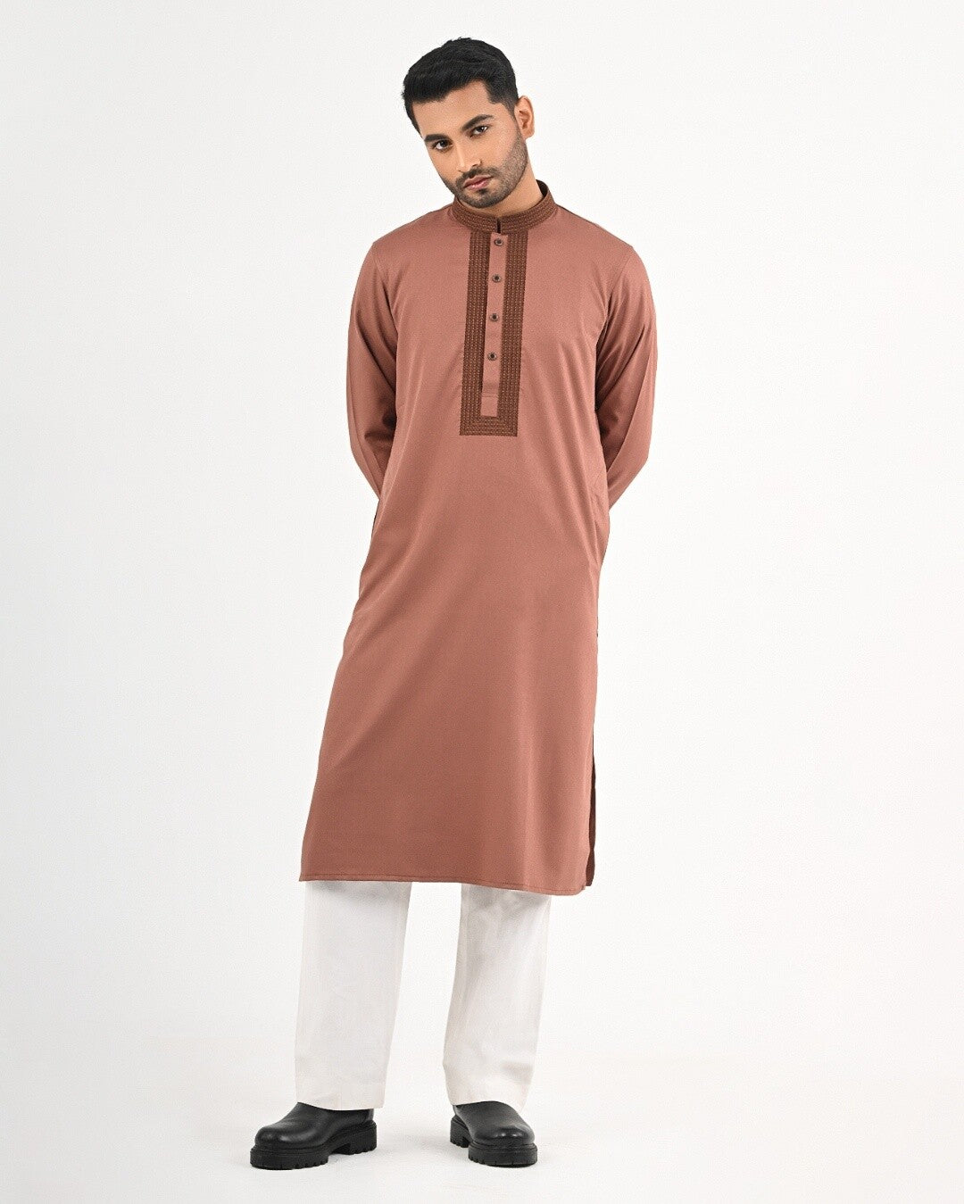 Luxury Panjabi - Dull Brown