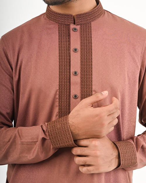 Luxury Panjabi - Dull Brown