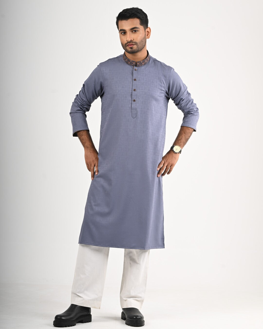 Signature Panjabi - Ash Blue