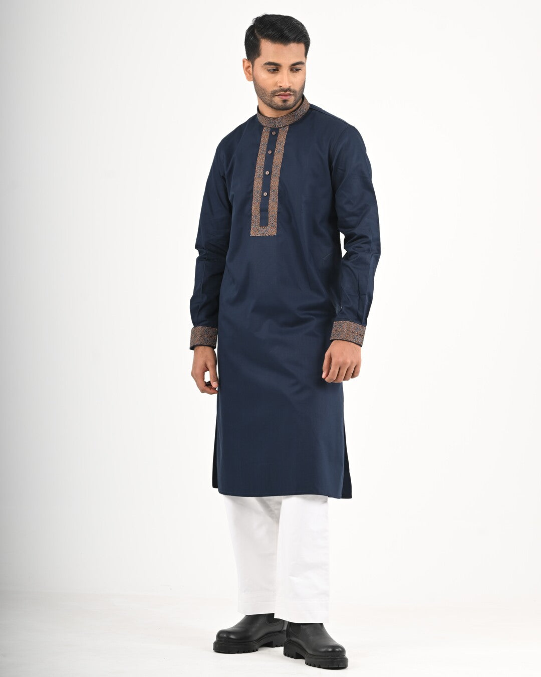 Luxury Panjabi - Navy Blue
