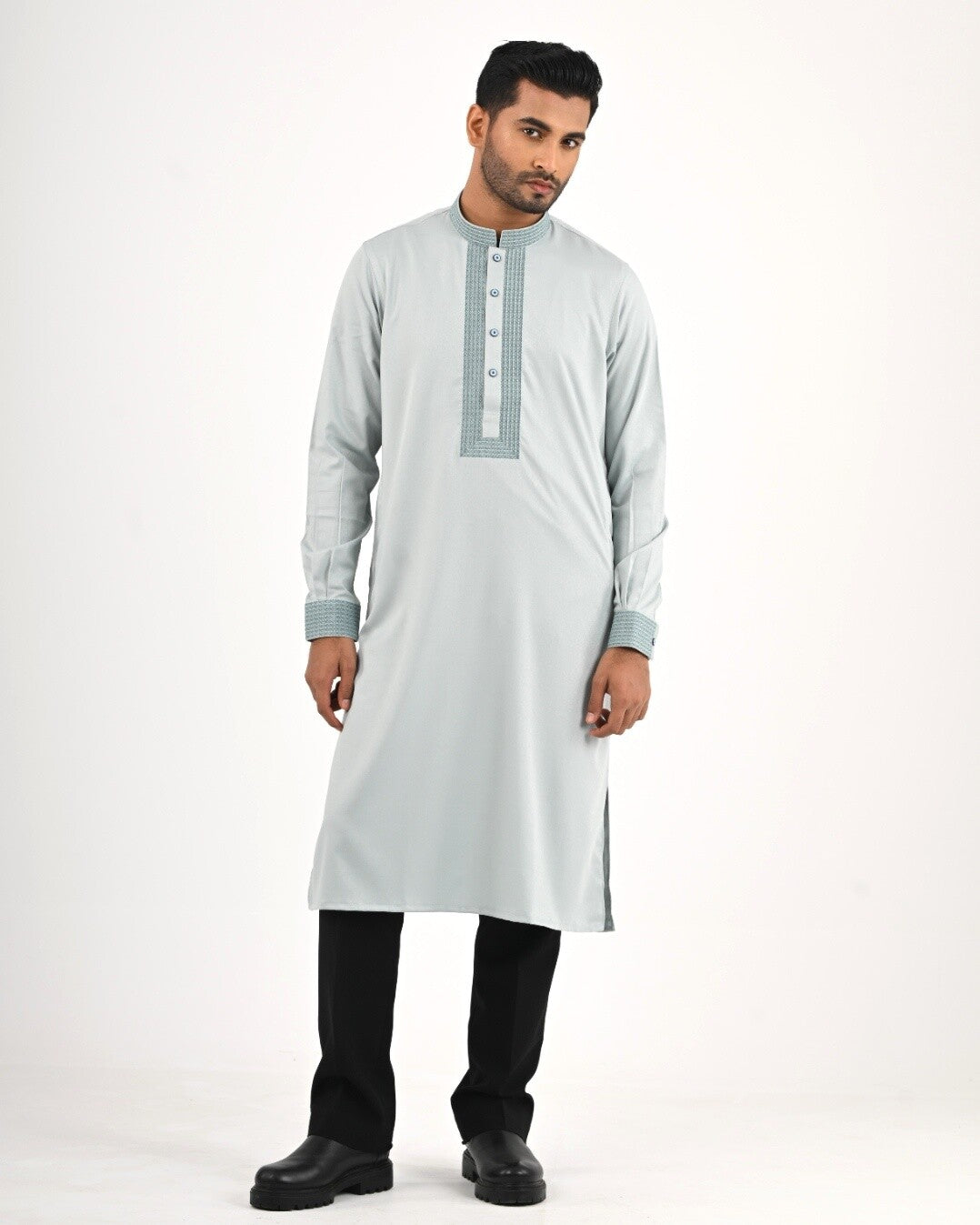 Luxury Panjabi - Mist Grey
