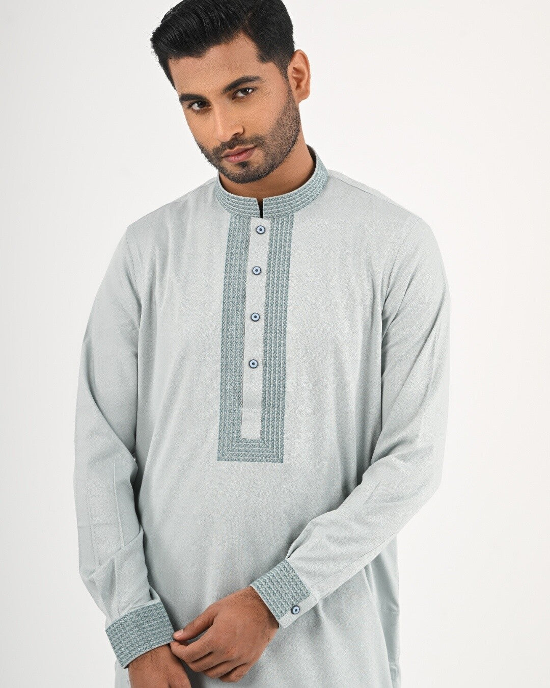 Luxury Panjabi - Mist Grey