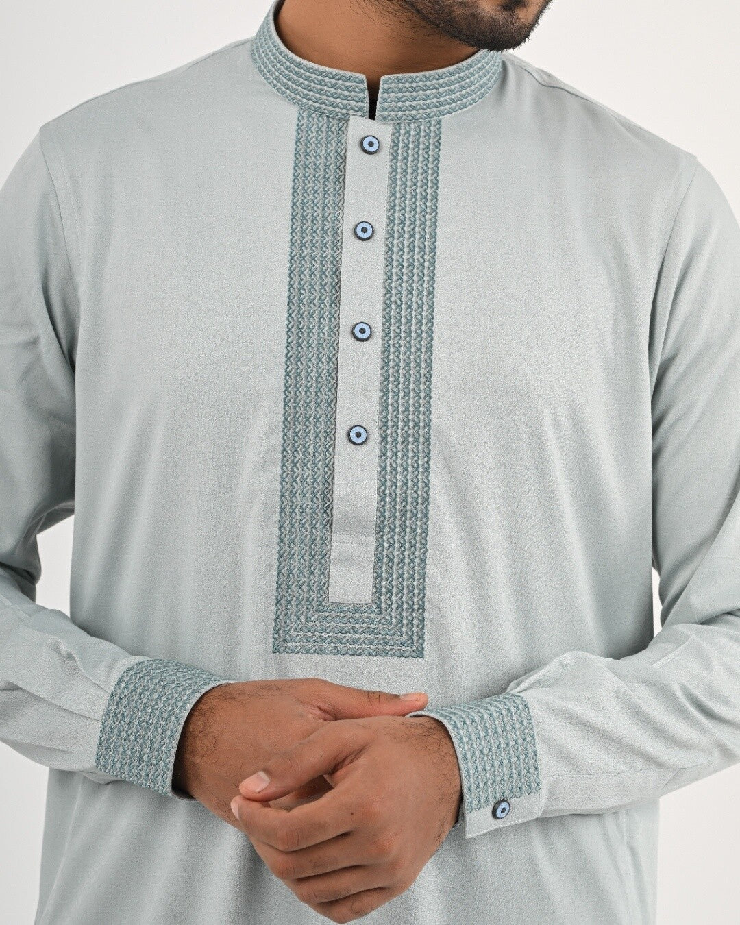 Luxury Panjabi - Mist Grey