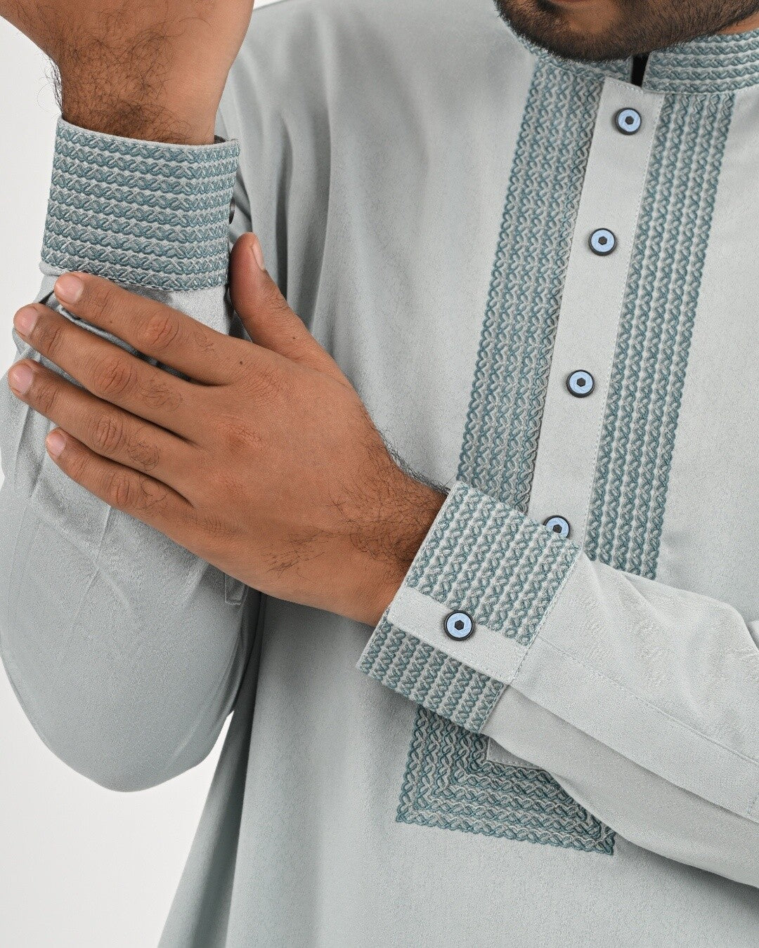 Luxury Panjabi - Mist Grey